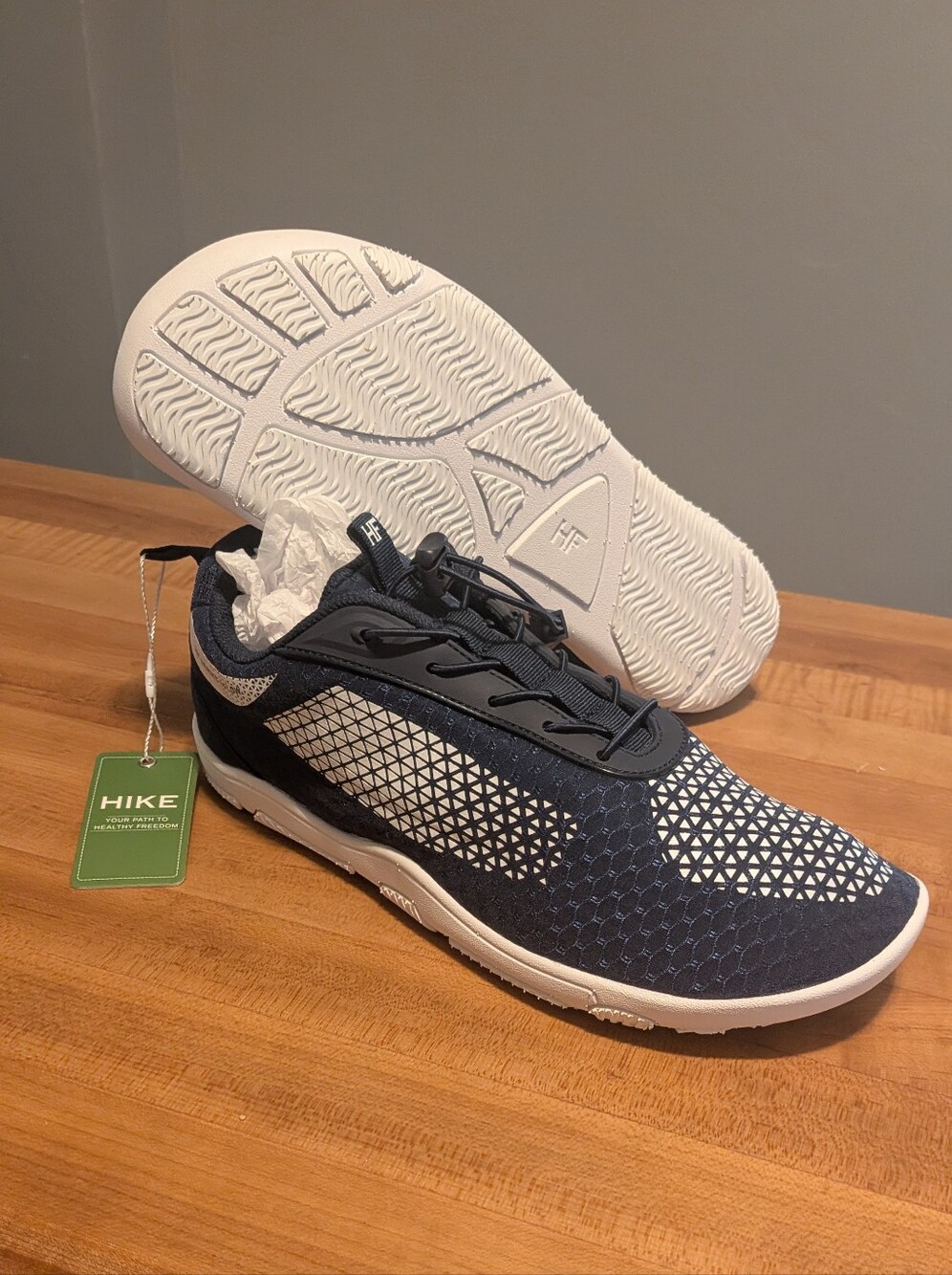 NEW HIKE Footwear HF Series II Flow Barefoot Sneakers Men's 11-11.5 Blue / White